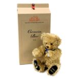 A Steiff coronation bear, exclusive to Peter Jones (China) Ltd, boxed with certificate, 35cm high.