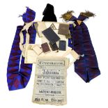 Victorian Masonic regalia including an apron, Installation Banquet Programme, books and a copy of th