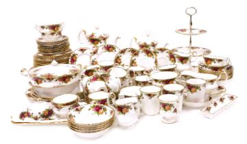 A Royal Albert porcelain Old Country Roses pattern part dinner, tea and coffee service, including a