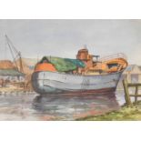 Harold Beardsall (British, 20thC). Sidewinder Trawler in Cockrans Yard, Goole, watercolour, signed,