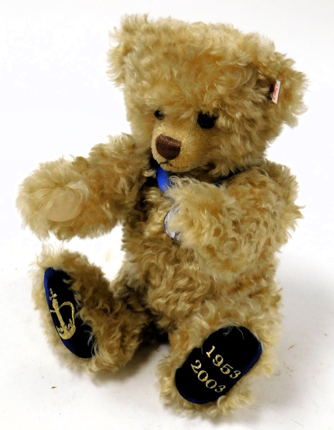 A Steiff coronation bear, exclusive to Peter Jones (China) Ltd, boxed with certificate, 35cm high. - Image 3 of 6