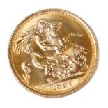 An Elizabeth II gold full sovereign 1967, 8.0g.