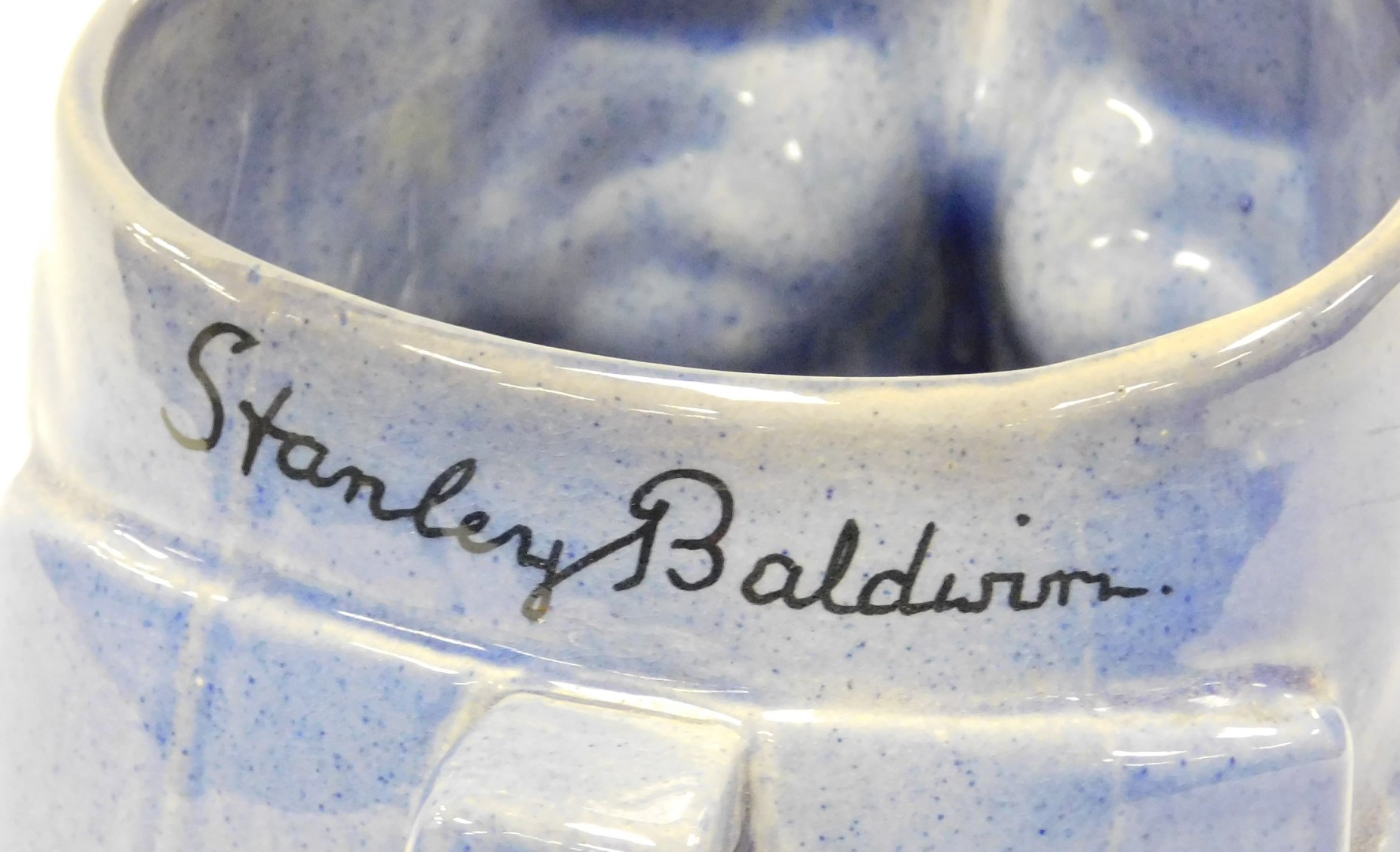 An early 20thC Ashstead pottery character jug of Stanley Baldwin, Prime Minister, limited edition 97 - Image 4 of 5