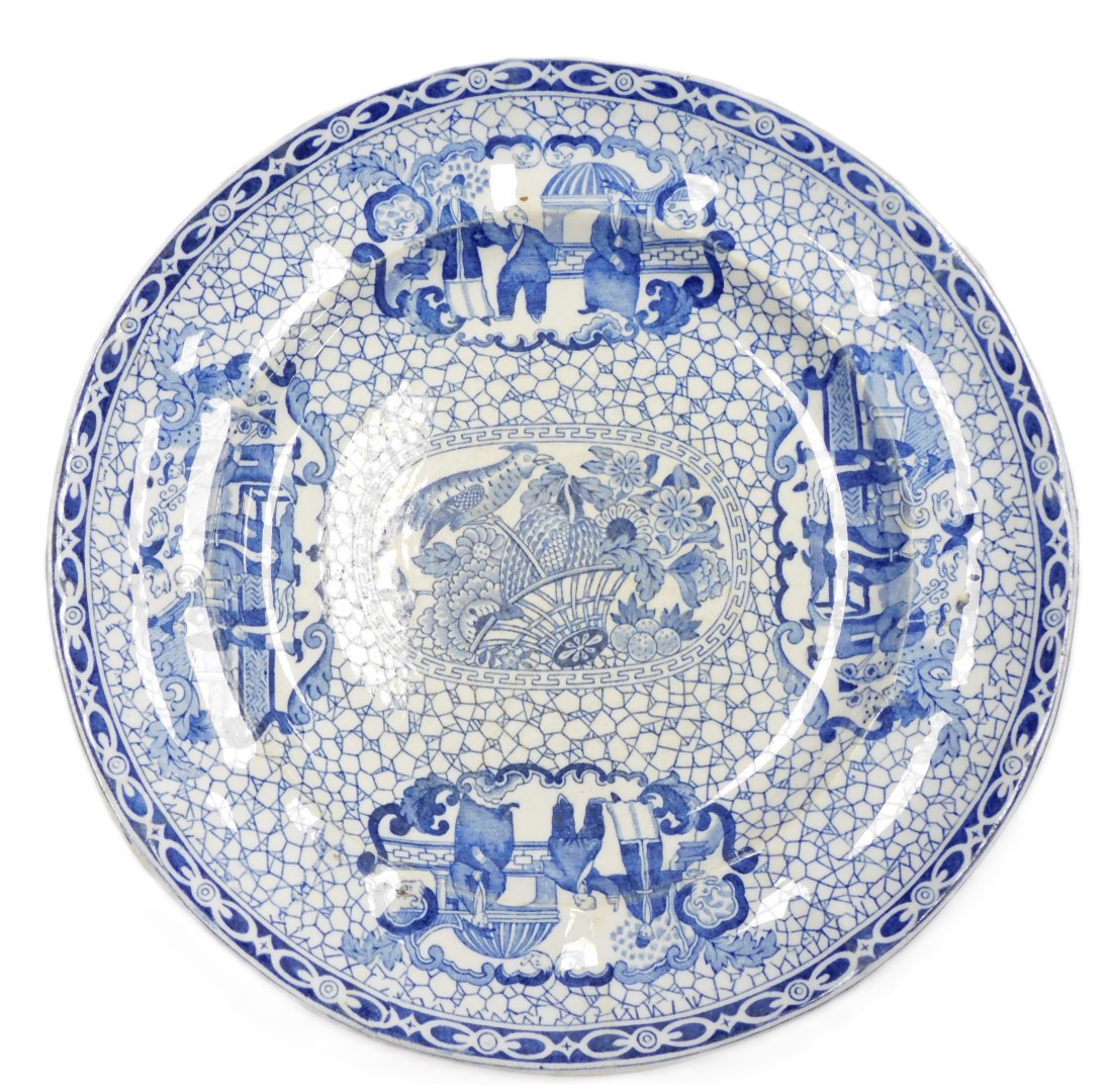A group of early 20thC Adams blue and white pottery tablewares, decorated in a Chinoiserie pattern, - Image 2 of 3
