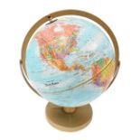 A Replogle World Nations Series terrestrial globe, on a gilded metal stand, 43cm high.