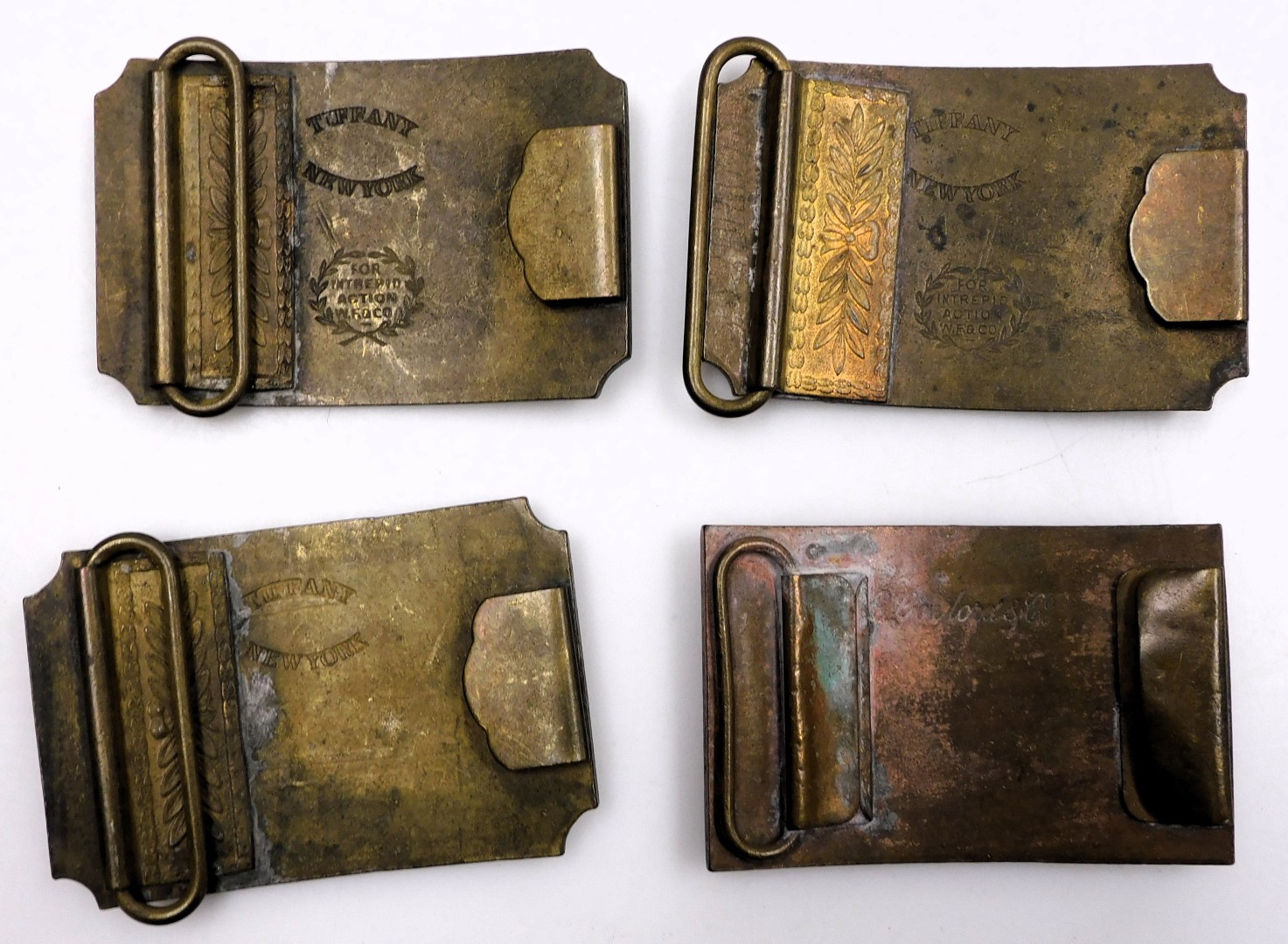 Four Wells Fargo and Company belt buckles, for Arizona Territory, Central Pacific RR Alert and Faith - Image 3 of 3