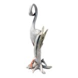 A Karl Ens porcelain figure of a flamingo, printed mark, 33cm high.