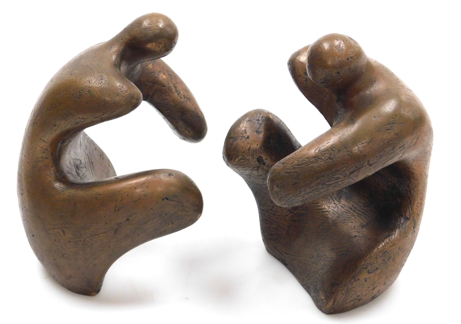 Aldo D'Adamo (Italian, 20thC). Interlocking figures, bronze sculpture, limited edition 13/50, with c - Image 2 of 3