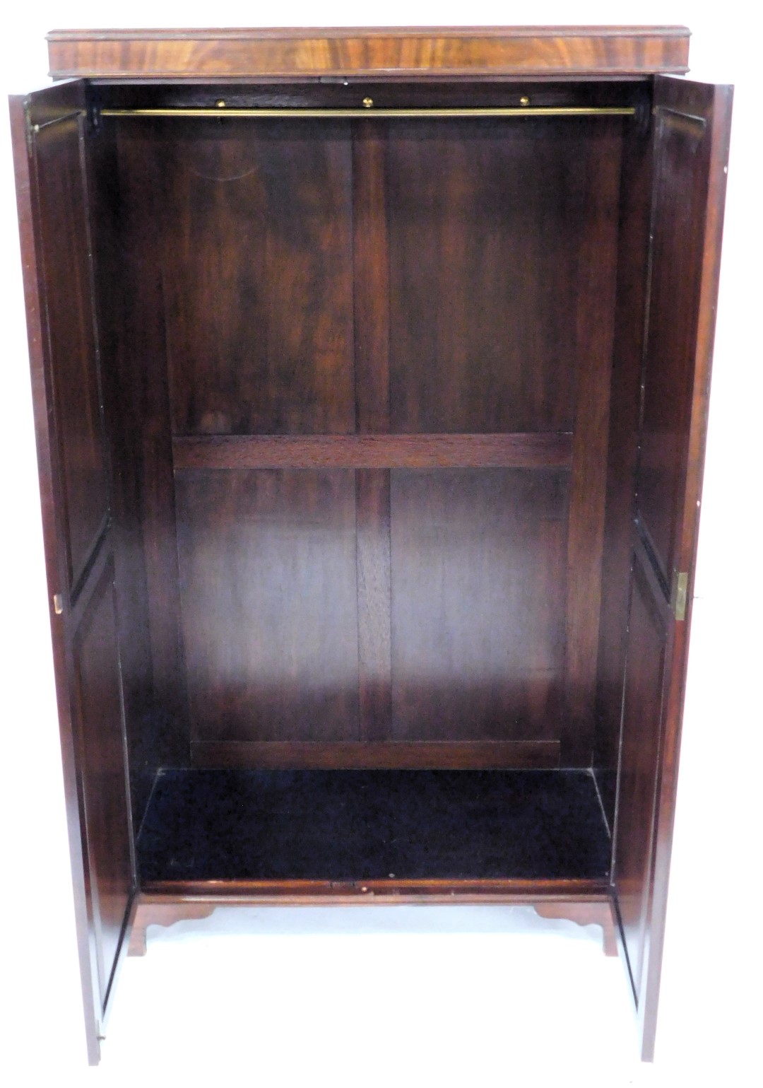A mahogany wardrobe in George III style, with two panelled doors, on bracket feet, 179cm high, 108cm - Image 2 of 2