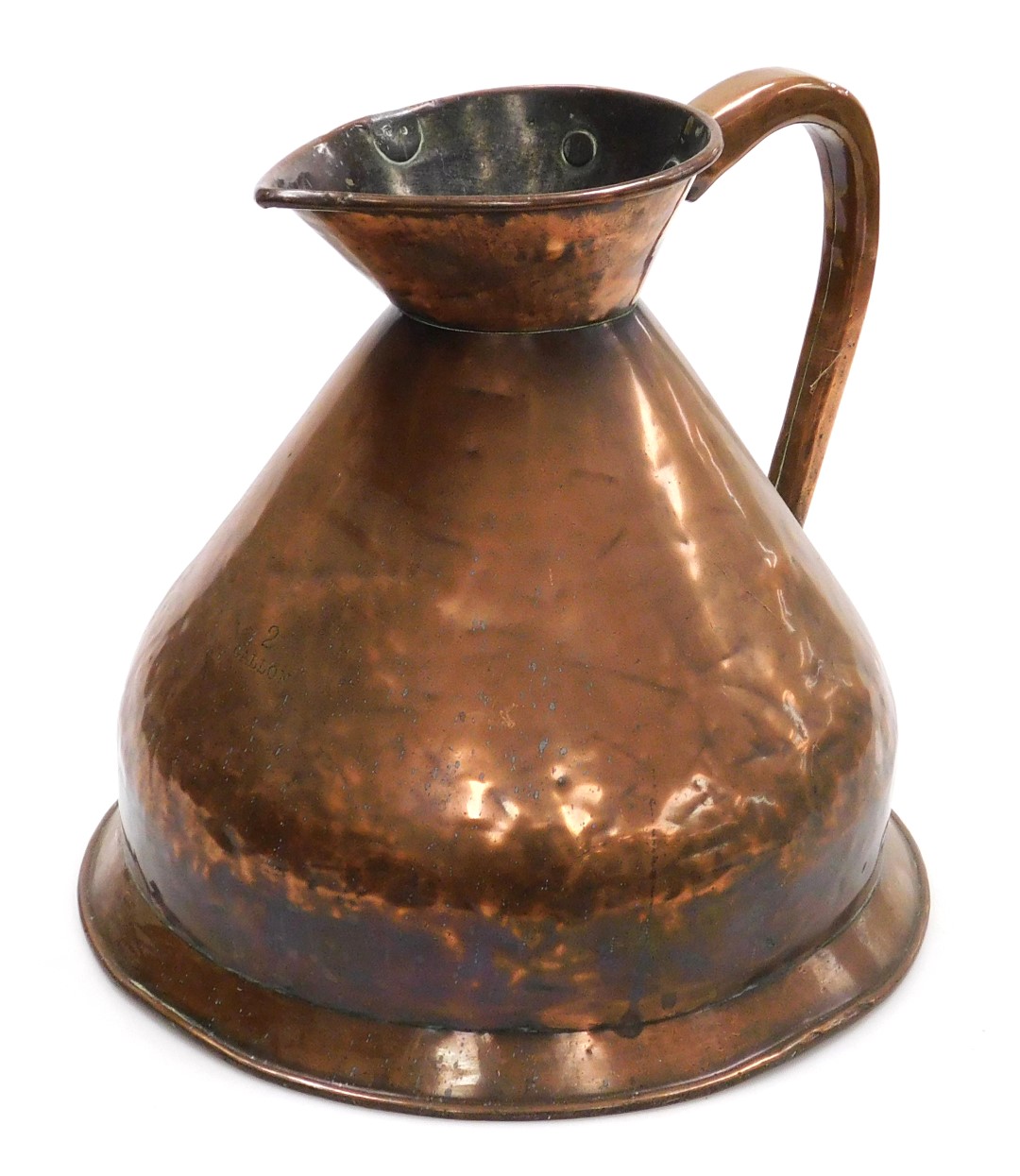 A Victorian copper two gallon jug.
