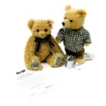 A Steiff diamond jubilee teddy bear 2012, with certificate, and a Steiff classic standing bear with