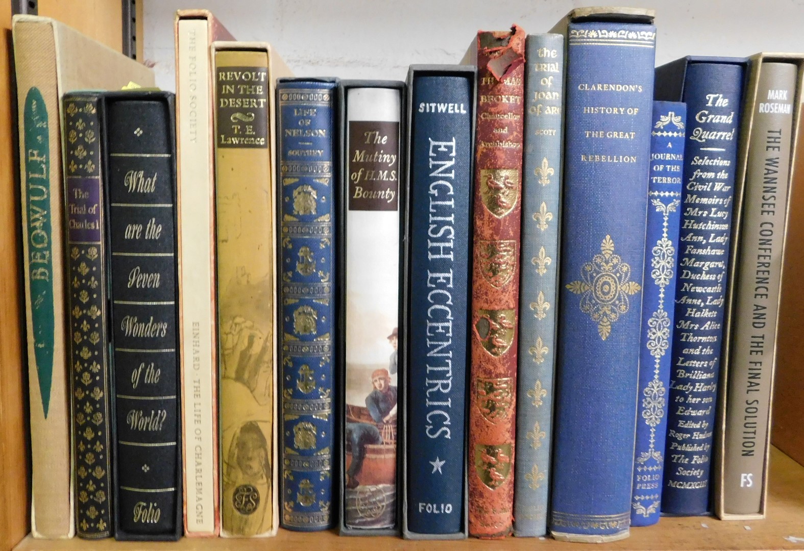 Books. Folio Society, including the Mutiny of HMS Bounty, Southey, the Life of Nelson, Lawrence (T E