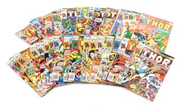 Marvel comics. Thirty two editions of The Mighty Thor, issues, 234, 235, 236, 237, 242, 245, 248-273