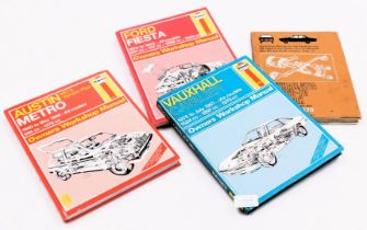 Haynes manuals for the Ford Fiesta, Austin MG Metro, and Vauxhall Viva HB 1966-1970.