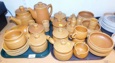 Ceramics including a Denby part breakfast service with coffee pot, tea pot, bowls, egg cups, salt an
