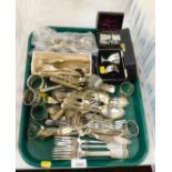Silver plated wares including napkin rings, flatware including, knives, forks, fish knives, etc. (1