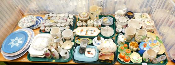 Ceramics, to include tea canister with lid, water jugs, cruet sets, Carltonware dish, leaf dish, ano