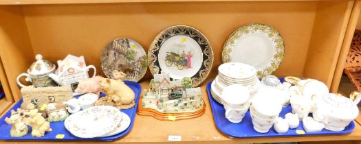 Ceramics, including collectors plate from Wedgwood's Morning in the Farmyard selection, ceramic farm