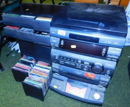A Sony stereo system, serial number LBT-XBATAV, comprising turntable, tuner, amplifier, tape deck wi