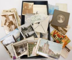 Photographs and postcards.