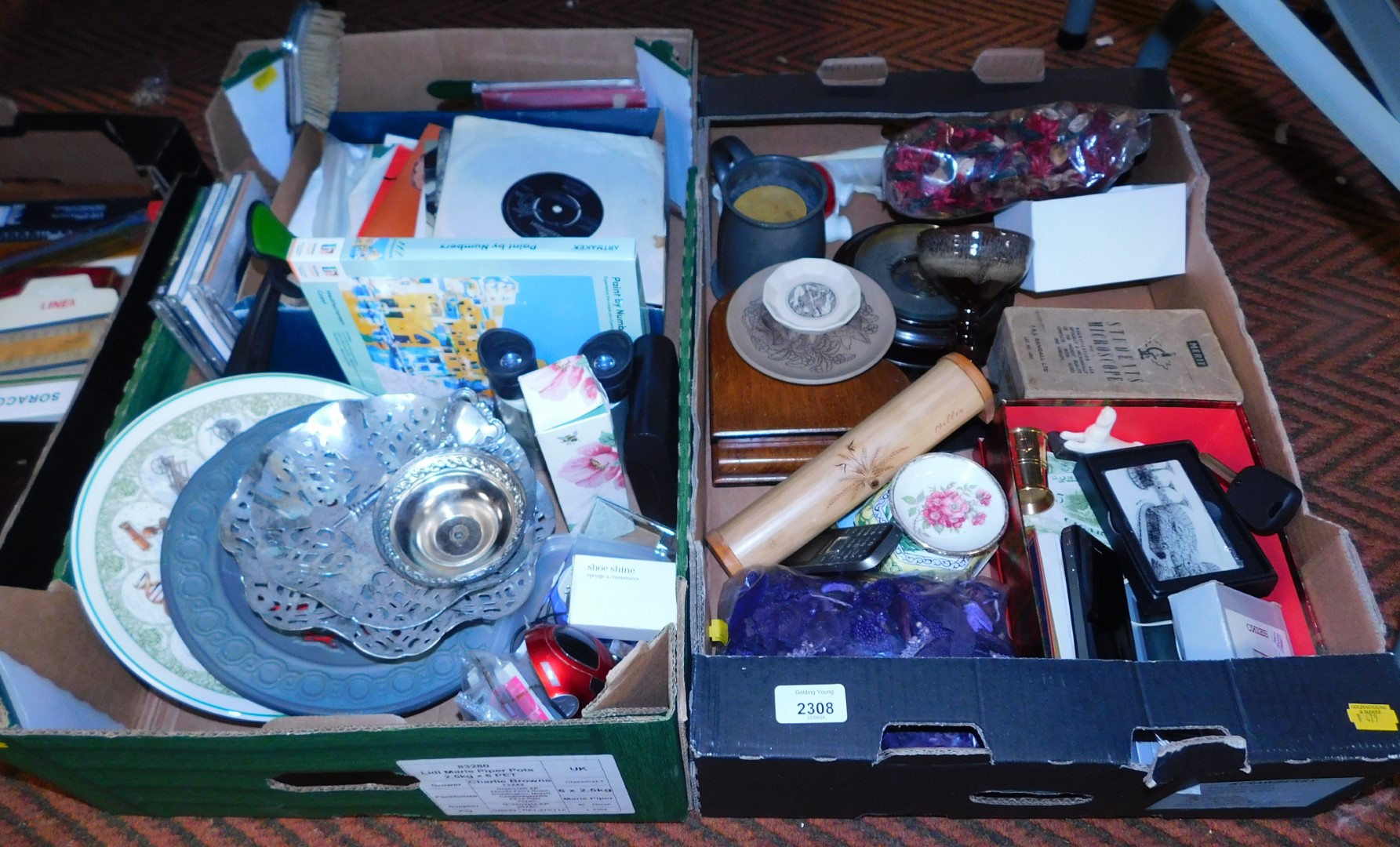 Miscellaneous items, including ceramics, silver plated wares, mobile telephones, single records incl