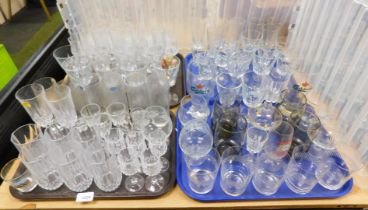 Glassware, including many cut glass tumblers, drinking glasses, extensive selection, Carlsberg, Baby