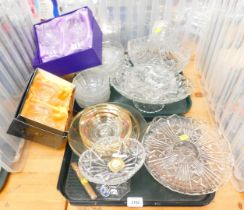 Cut glass wares, including brandy glasses, Edinburgh crystal, boxed, pair of Bohemian crystal brandy