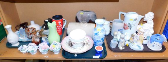 Ceramics, to include household ceramics, hot mugs, vases, posy vases, small spill vases, hot water b