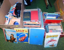 A quantity of books and records, books including The Beano Annual 1969, The Sun Comes Up, The World
