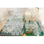 A large selection of glassware, including Royal Doulton drinking glasses, champagne flutes, smaller