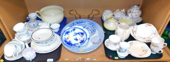 Assorted ceramics, including Saddler teapot, jug, plates, part tea services including Colclough, etc