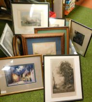 Pictures and prints, including naval prints, landscapes, etchings etc.