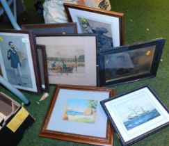 Pictures and prints, including maritime scenes. (approx. 18)