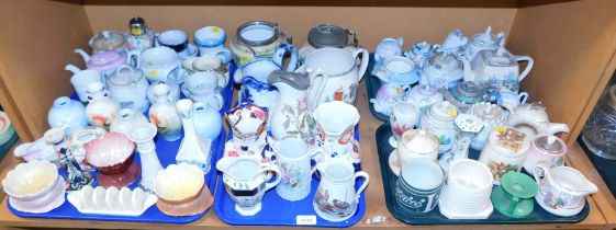 A large selection of teapots, water jugs and small vases, water jugs to include Masons Mandalay, Sta