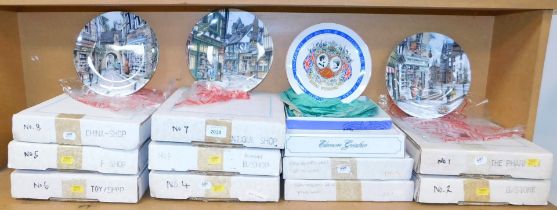 Collectors plates, including Royal Doulton, Wedgwood, The China Shop, Antiques Shop, Royal Wedding 1