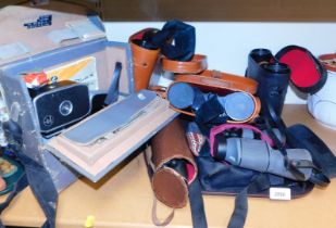 Four pairs of binoculars, including Tasco Zip 2008, Zenith Triple Tested field binoculars 7x50 numbe