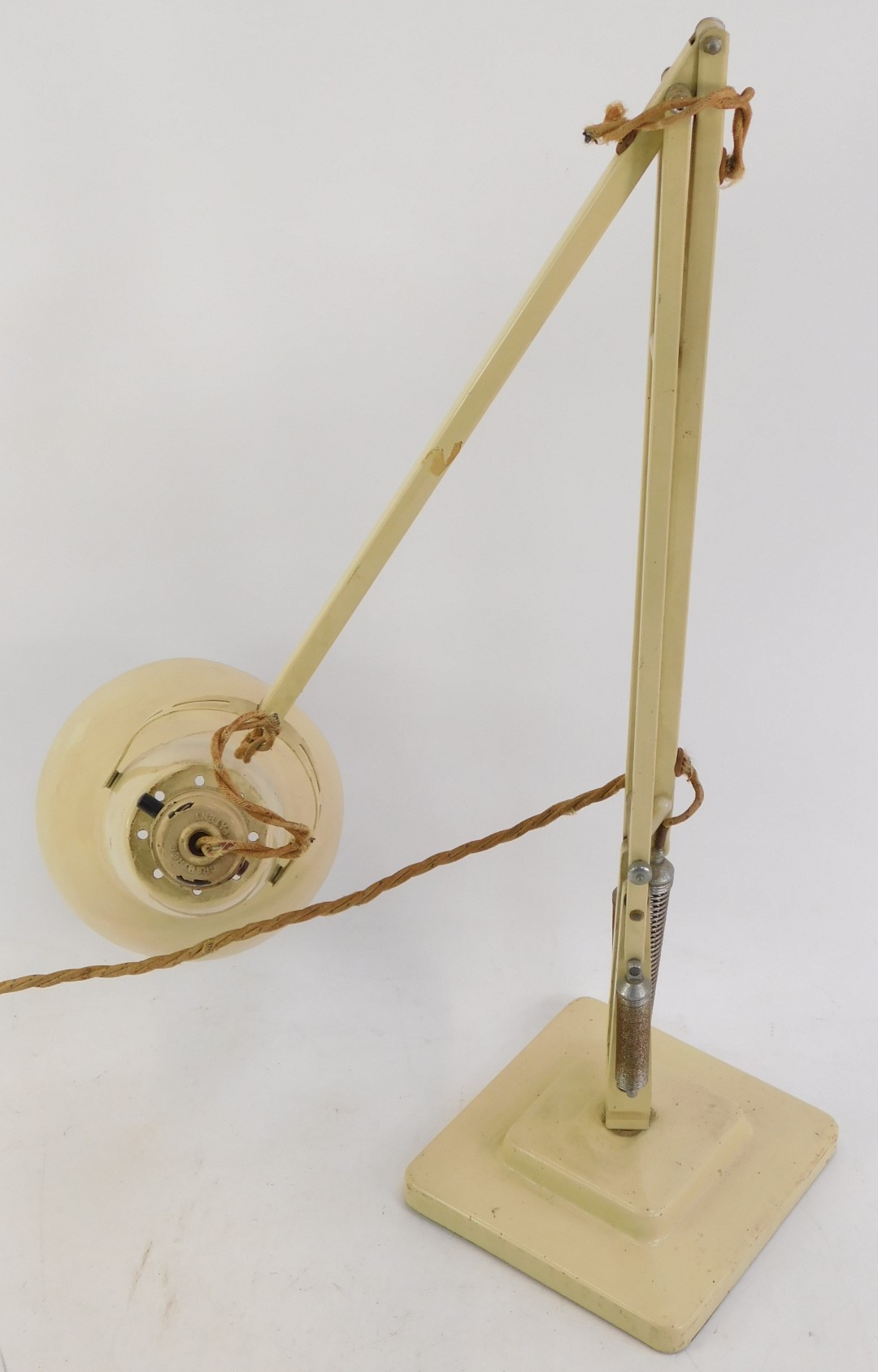 A Herbert Terry and Sons Reddich Anglepoise type lamp, cream, stamped, 91cm high. - Image 2 of 3