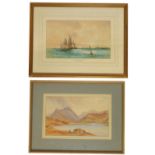 A. Wilding. Fishing Boats Returning, watercolour, signed and dated 1901, 20.5cm x 35cm, together