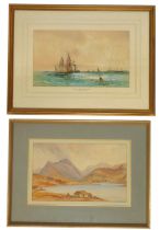 A. Wilding. Fishing Boats Returning, watercolour, signed and dated 1901, 20.5cm x 35cm, together