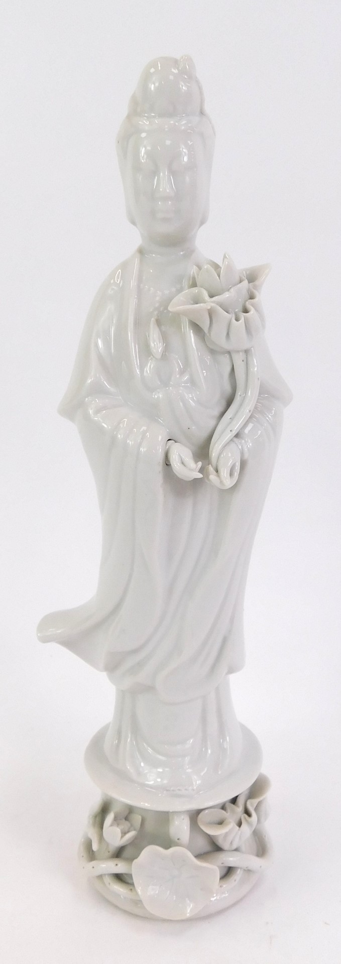 A collection of 19thC and later ceramics, comprising a blanc de chine figure of Guan Yin, 25cm high, - Image 2 of 4