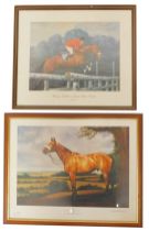 After David French. Red Rum, signed print, 33cm x 46cm, together with after Neil Cawthorne, Harvey