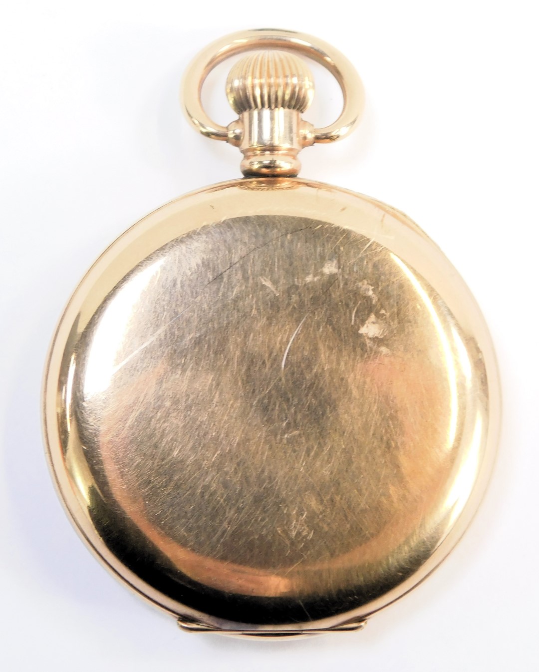 A Rolex gold plated pocket watch, with white enamel Roman numeric dial, seconds dial, and blue - Image 3 of 3