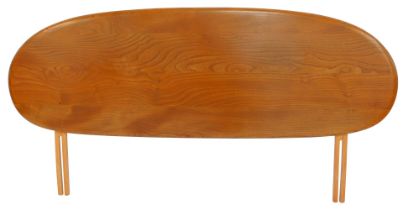 A 1960s Ercol double headboard, oval form, 136cm wide.