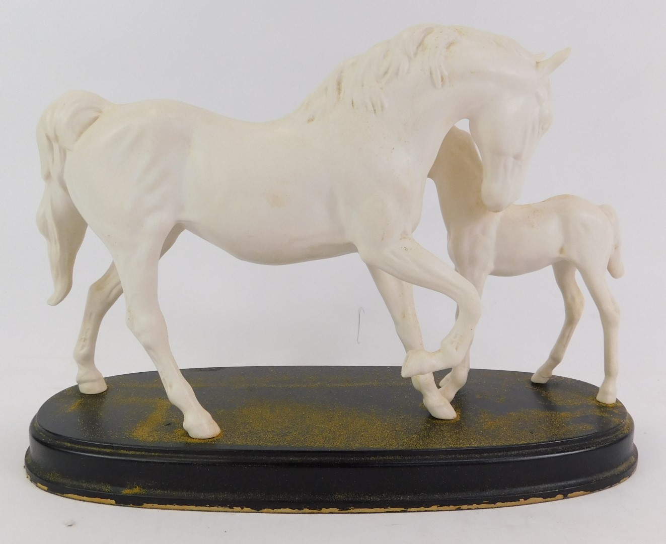 A Royal Doulton matt porcelain equine figure group, modelled as Spirit of Affection, mare and - Image 2 of 2