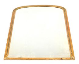 A late 19thC oval gilt wood overmantel mirror, of arched form, 131cm x 106cm.
