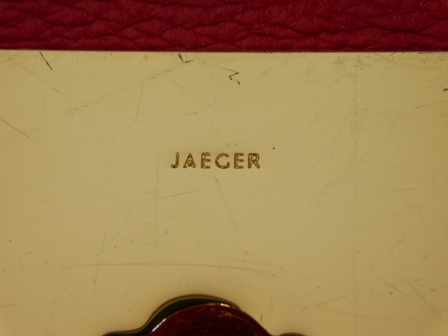 Two Jaeger handbags, comprising a black patent leather top handle bag, with bronzed hardware and - Image 2 of 3