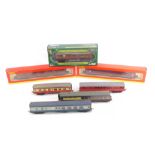 A group of Hornby and other OO gauge carriages, to include R4204 BR MK1 parcels coach (Midland