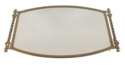 A late 19th/early 20thC silver plated wall mirror, the bevelled mirror of oval curved form, with a