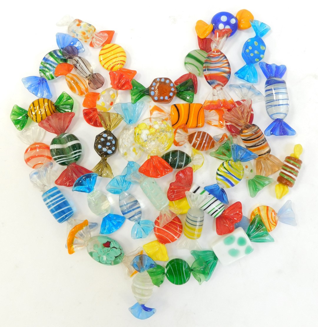 A group of Murano style glass bonbons, varying colourways and styles, contained in an Edinburgh - Image 2 of 3
