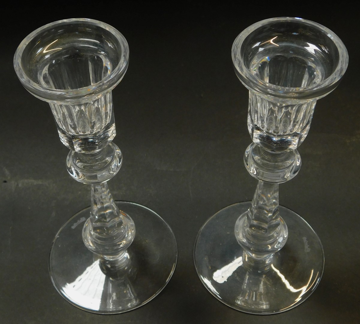 A pair of Waterford crystal candlesticks, each stamped, 21cm high. - Image 2 of 3